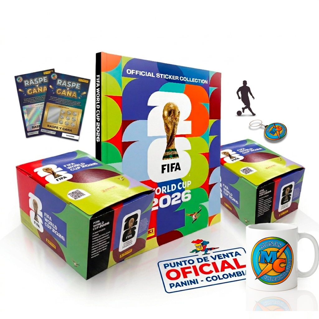 Combo Monas Elite Panini Mundial 2026 | 2 Cajas + Álbum pasta dura | Preventa hasta el 20 de Abril