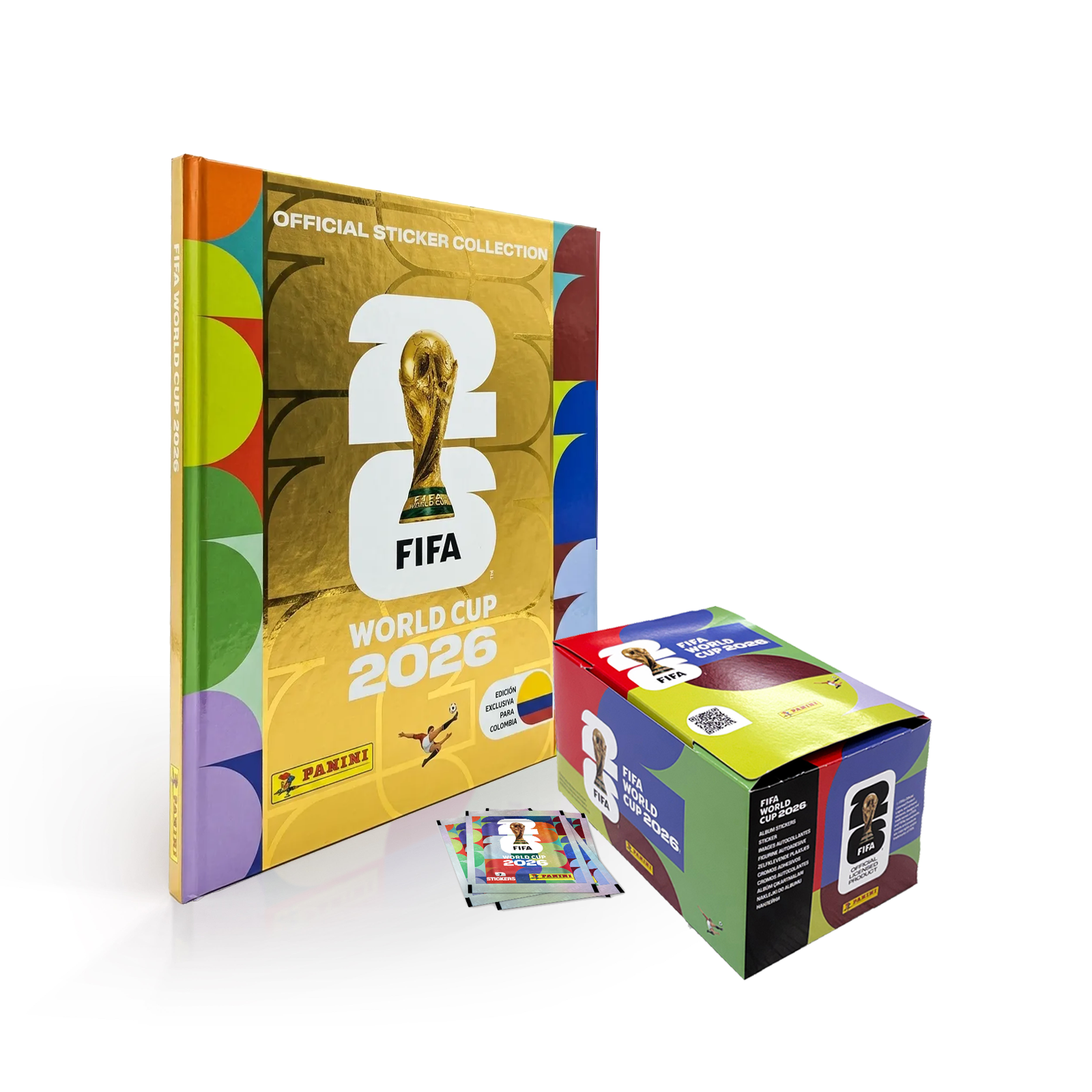 Combo Álbum Panini Mundial 2026 Pasta Dura | Dorado+ Caja de Sobres