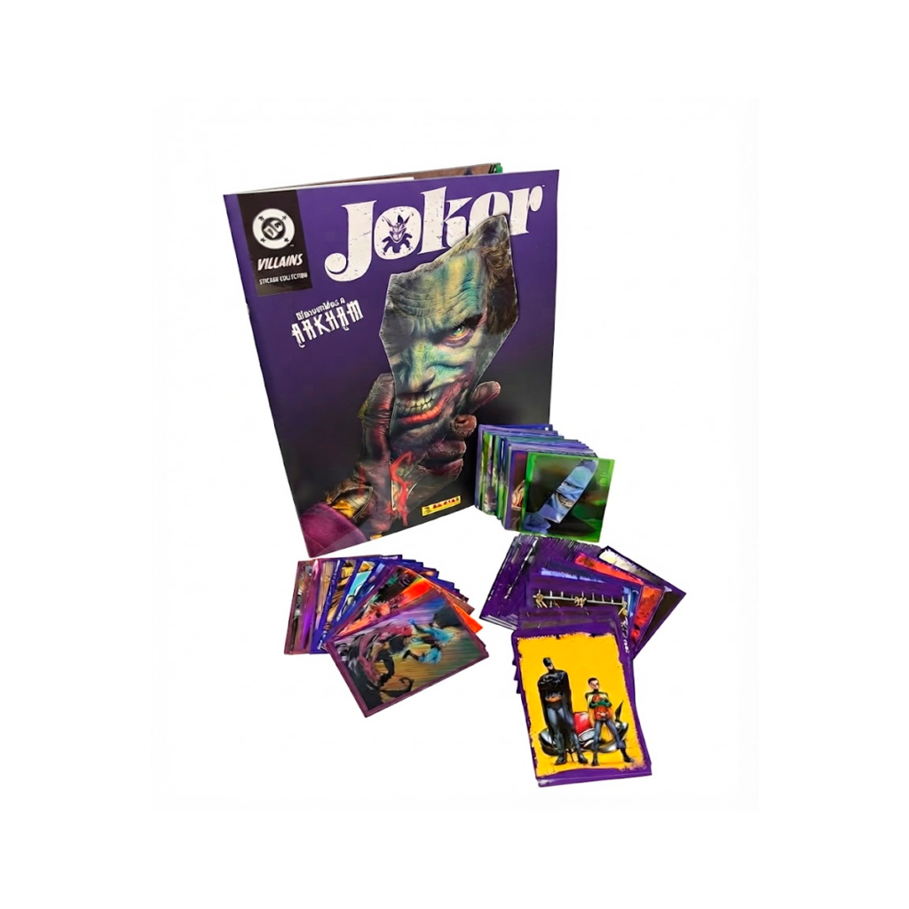 Set Completo Álbum Tapa Blanda DC Villanos Joker 2026 Panini + 50 Tarjetas Coleccionables - Láminas a Pegar